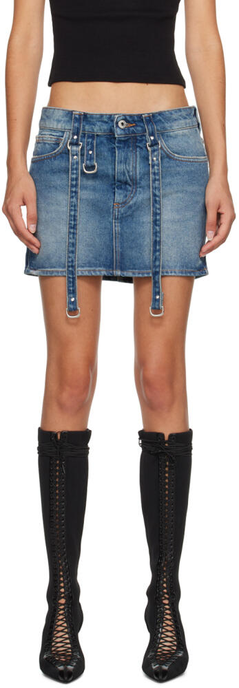 Off-White Blue Faded Denim Miniskirt Cover