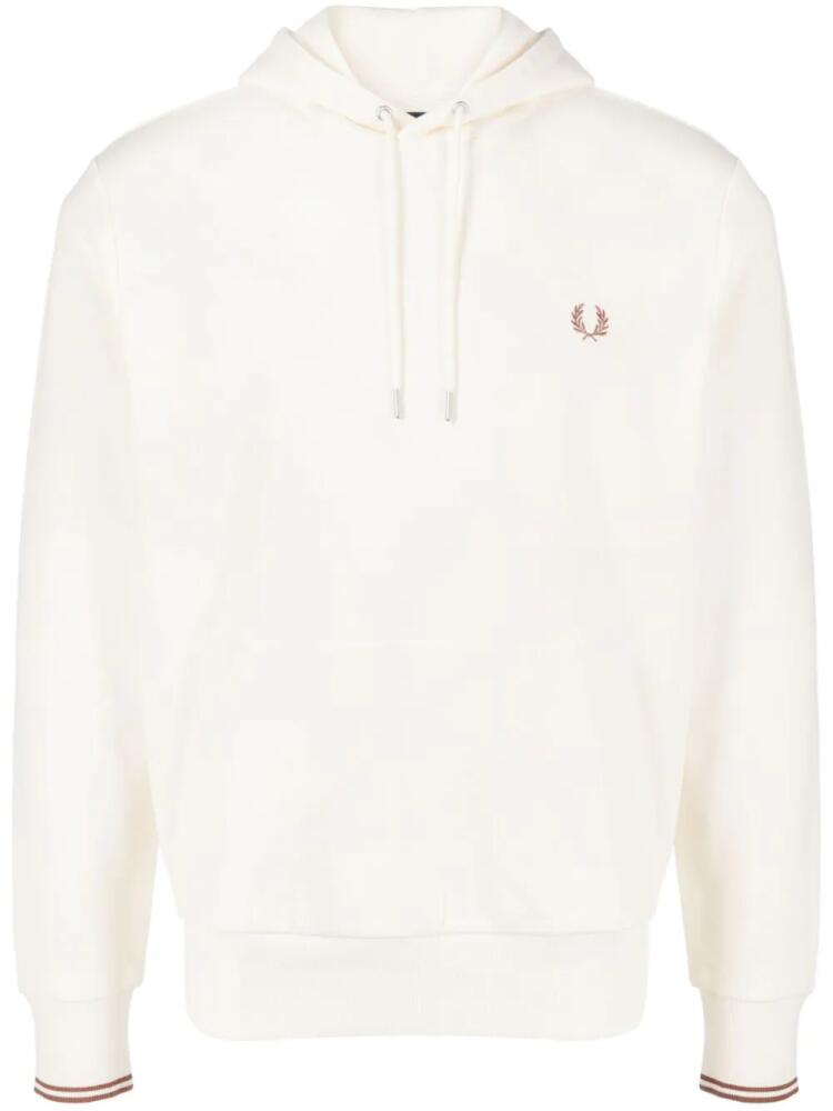 Fred Perry logo-embroidered drawstring hoodie - Yellow Cover