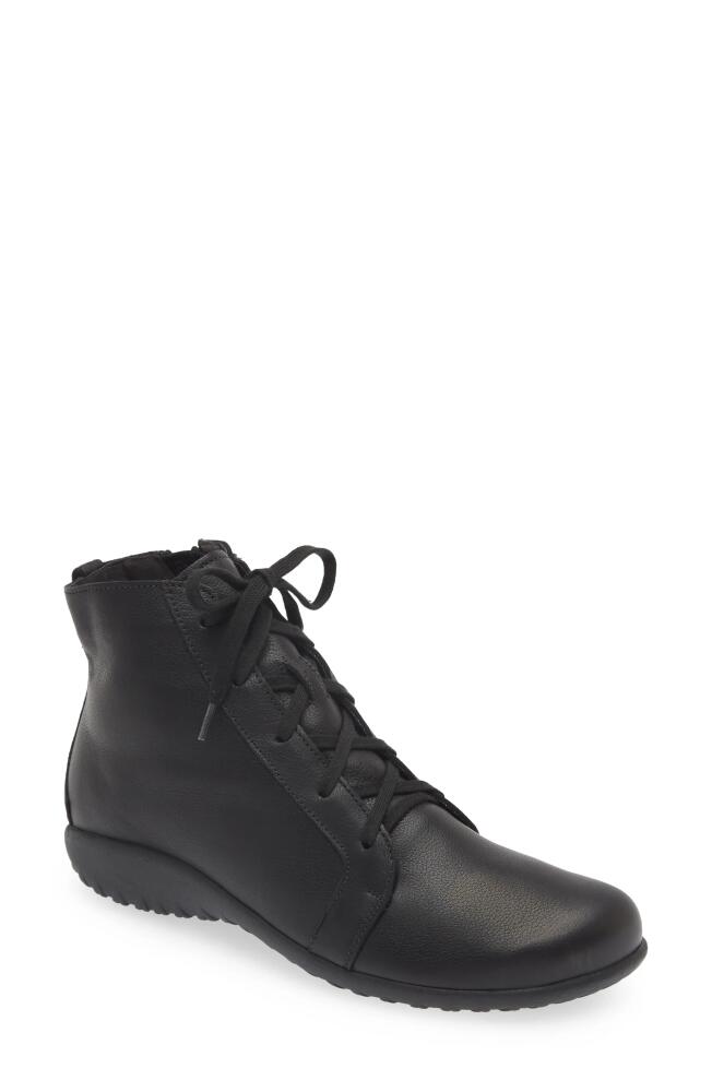 Naot Patu Zip Bootie in Soft Black Leather Cover