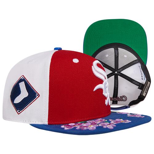 Pro Standard White Sox State Flower Brim Wool Snapback - Adult Red/White/Navy Cover