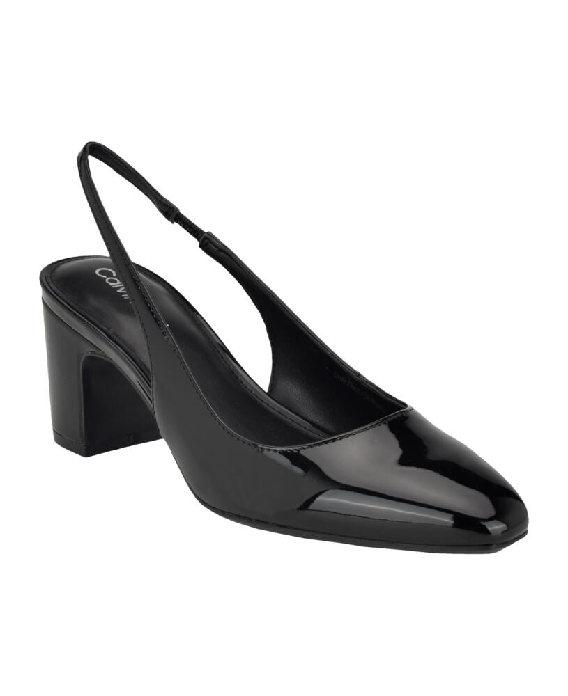 Calvin Klein Women's Scarlet Block Heel Dress Slingback Pumps - Black Cover