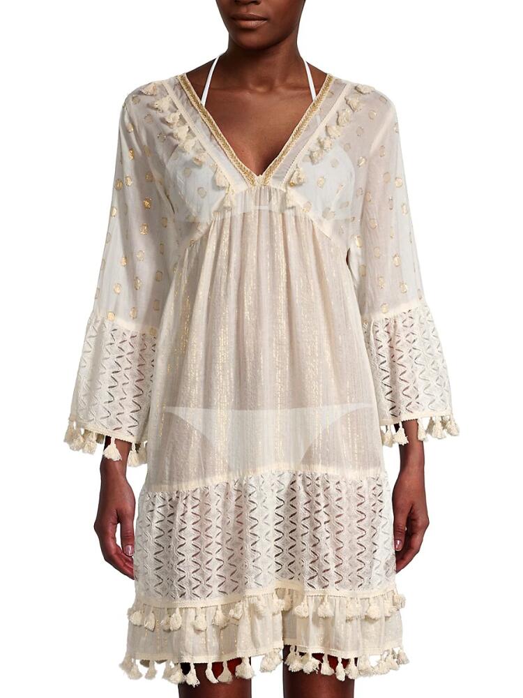 Ranee's Women's Sheer Tiered Cover-Up Dress - White Cover