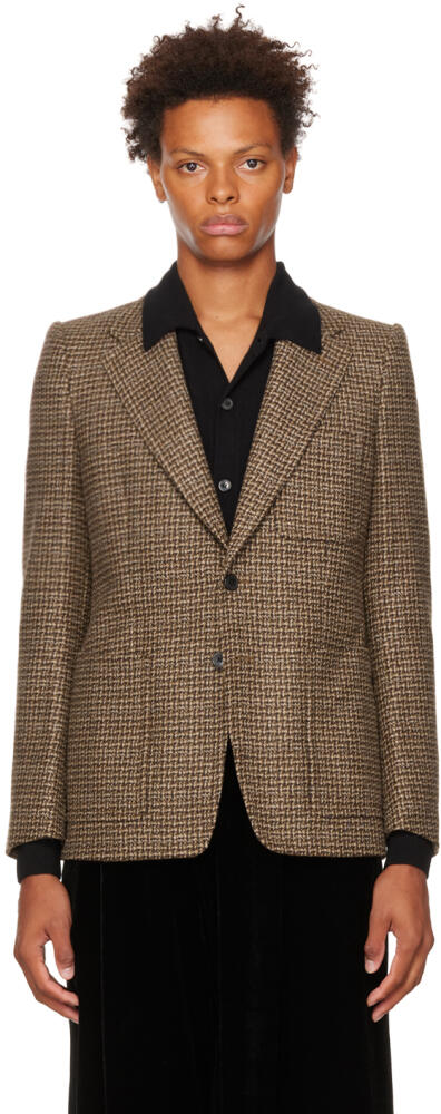 Dries Van Noten Brown Houndstooth Blazer Cover