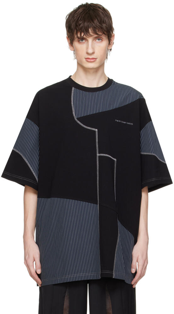 Feng Chen Wang Black & Navy Paneled T-Shirt Cover