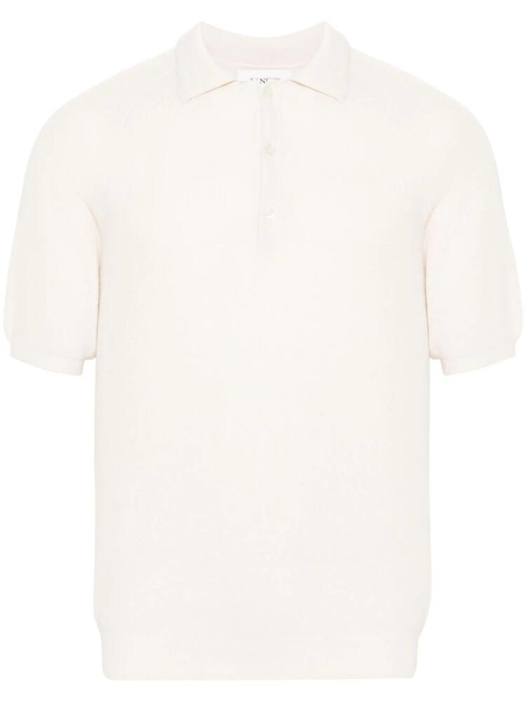 Laneus knitted cotton polo short - Neutrals Cover