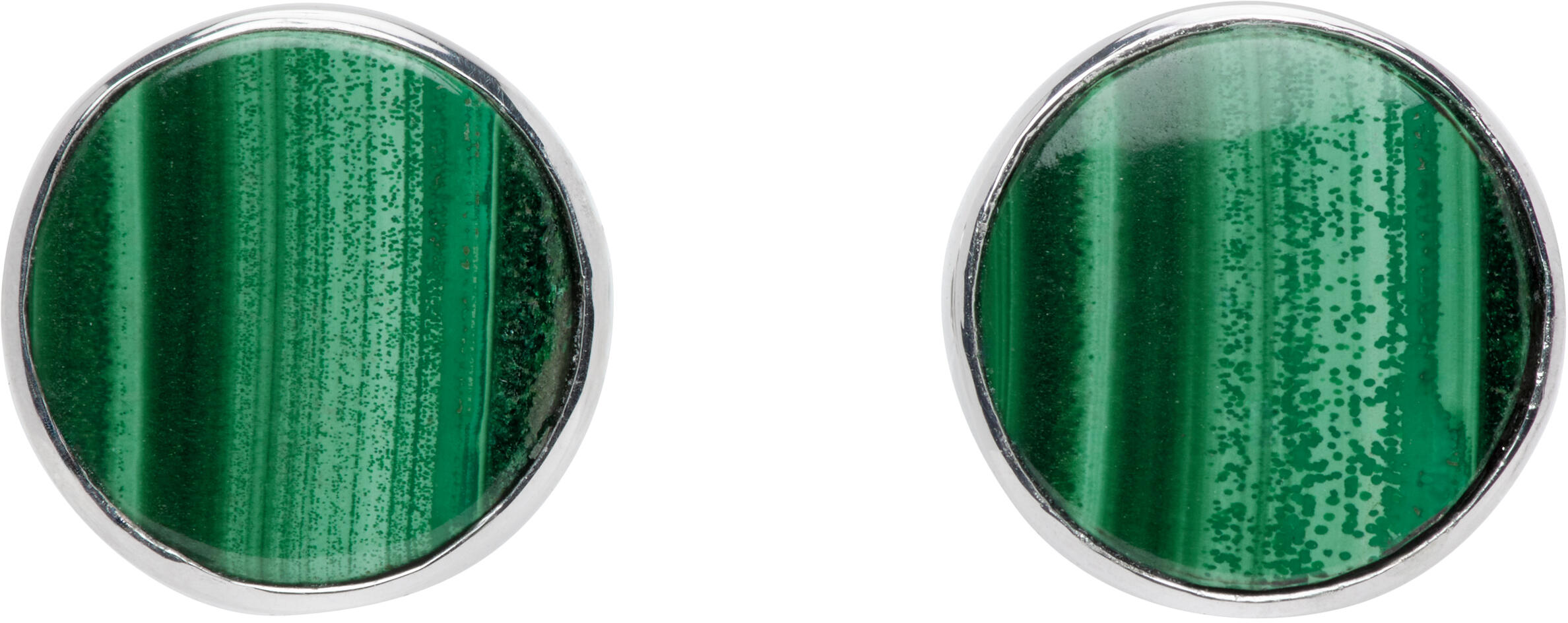 VEERT White Gold 'The Malachite Circle' Earrings Cover