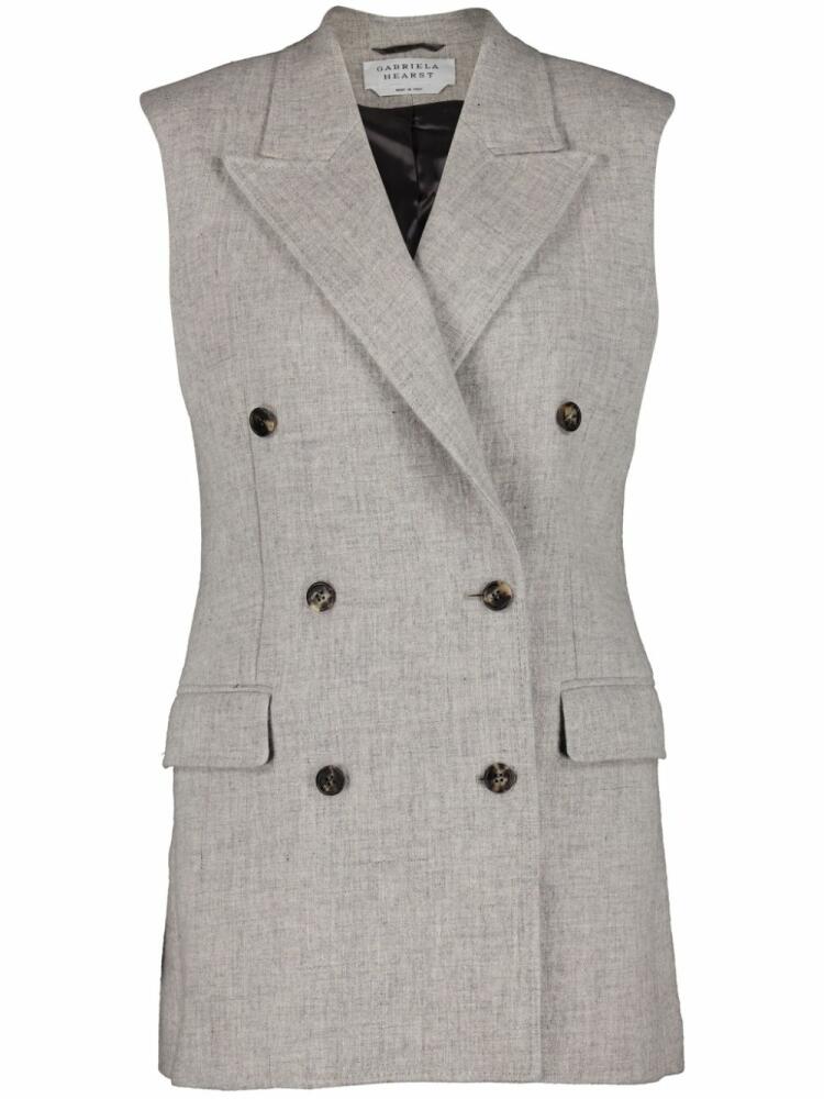 Gabriela Hearst Mayte double-breasted waistcoat - Grey Cover