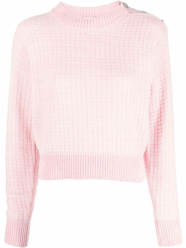 MOSCHINO JEANS button-detail waffle-knit jumper - Pink Cover