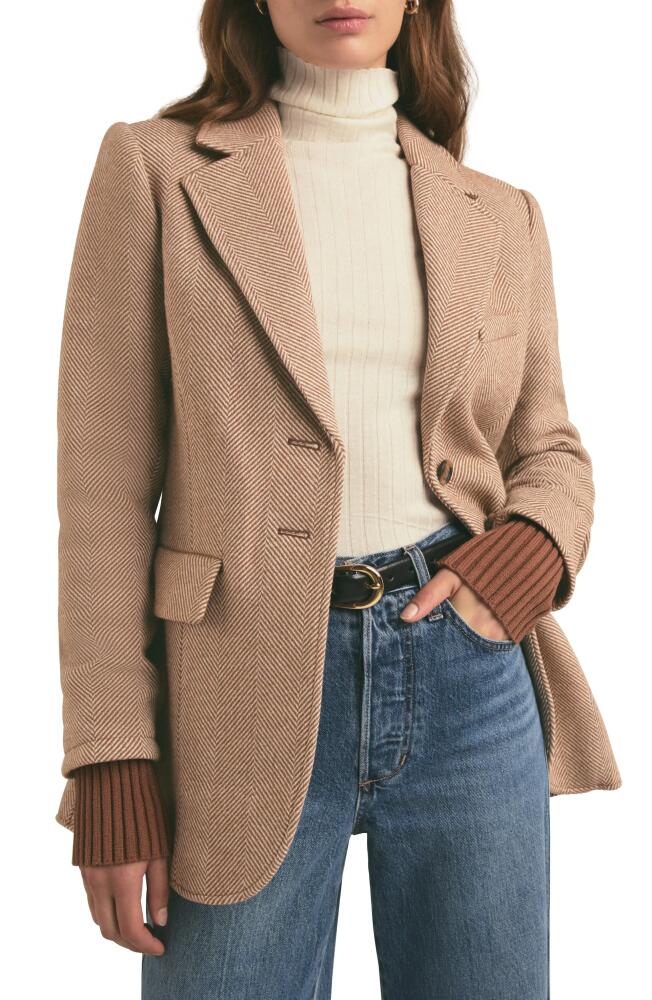 Favorite Daughter The City Layered Blazer in Cognac Herringbone Cover