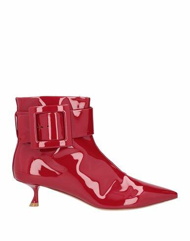 Roger Vivier Woman Ankle boots Red Soft Leather Cover