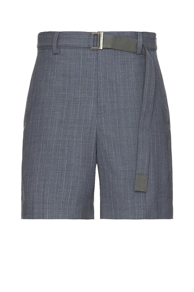 Sacai Chalk Stripe Shorts in Grey Cover