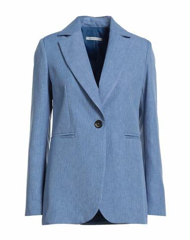 Biancoghiaccio Woman Blazer Pastel blue Polyester Cover