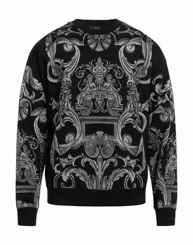 Versace Man Sweatshirt Black Cotton, Viscose, Polyester Cover