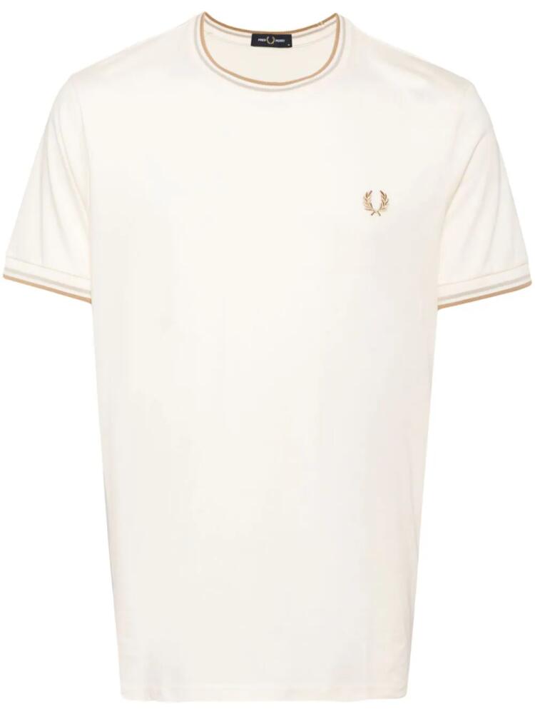 Fred Perry embroidered-logo cotton t-shirt - White Cover