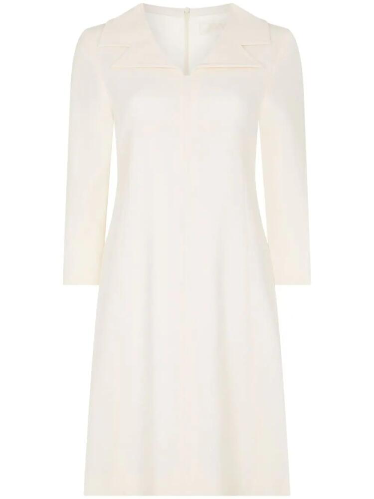 JANE Tia flared-hem wool minidress - White Cover