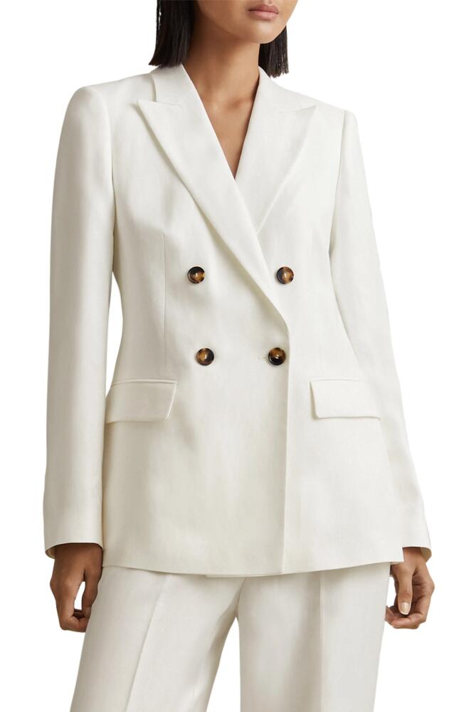 Reiss Lori Double Breasted Blazer in White Cover