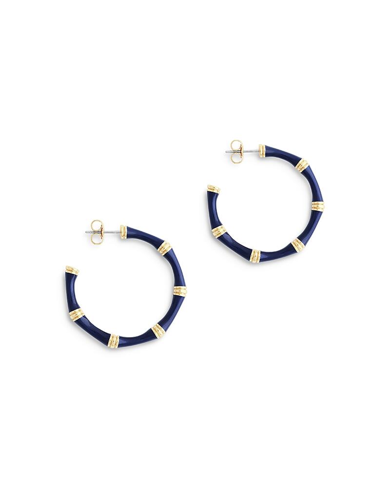 Anabel Aram Enamel Bamboo Shaped Hoop Earrings Cover