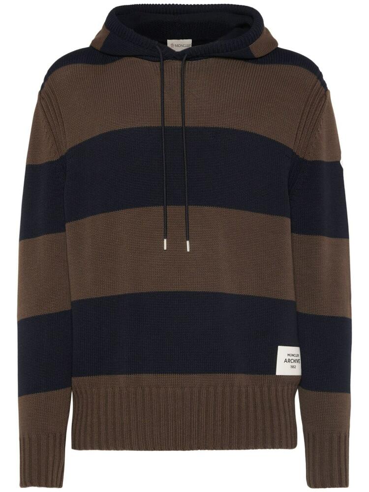 MONCLER Striped Cotton Hoodie Cover