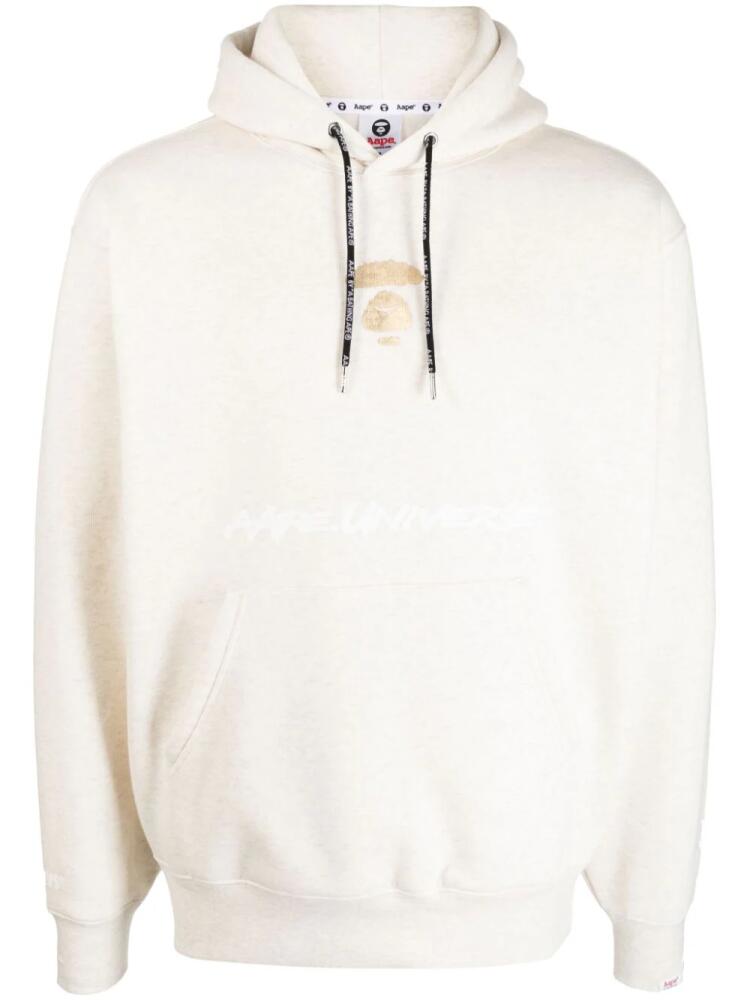 AAPE BY *A BATHING APE® logo-print jersey hoodie - Neutrals Cover