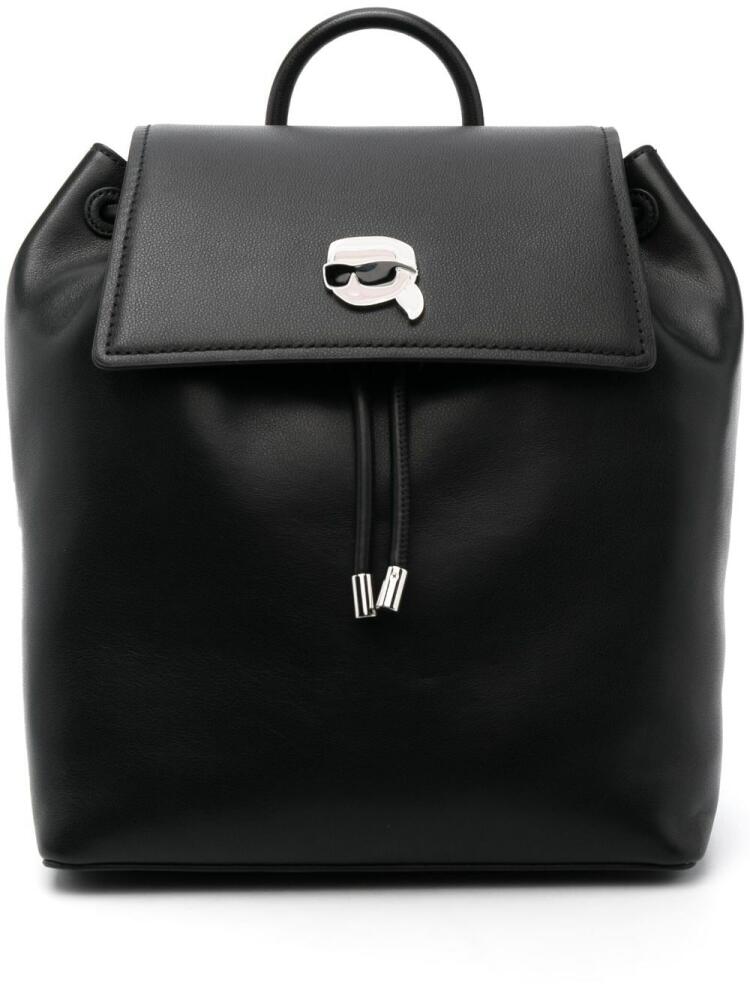 Karl Lagerfeld Ikon Pin leather backpack - Black Cover