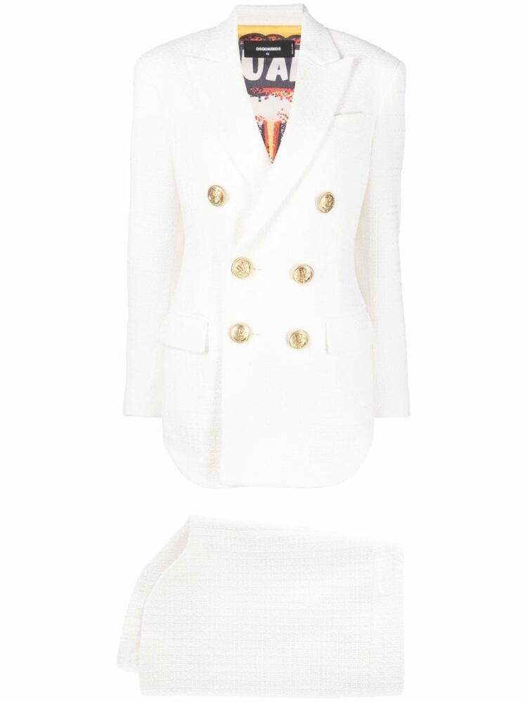 DSQUARED2 fitted double-breasted suit skirt - White Cover