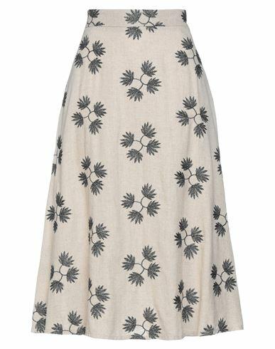 Kaos Woman Midi skirt Beige Linen, Viscose Cover