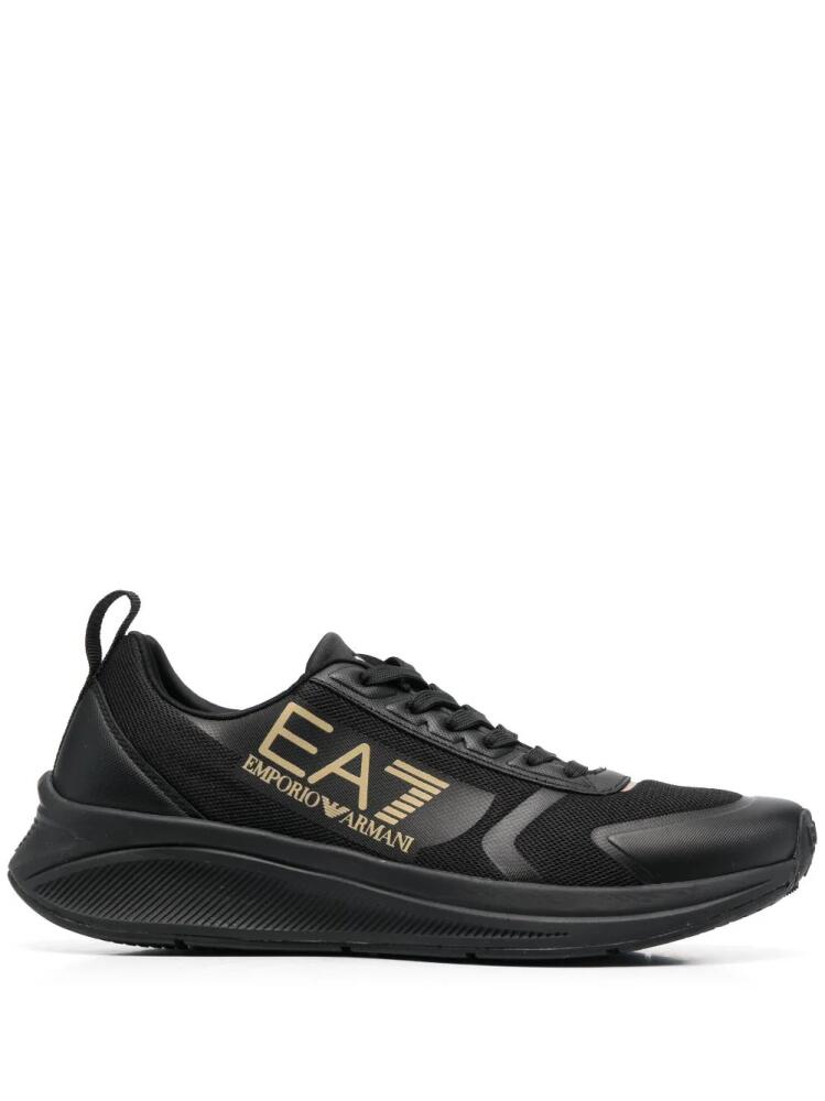 Ea7 Emporio Armani logo-patch sneakers - Black Cover