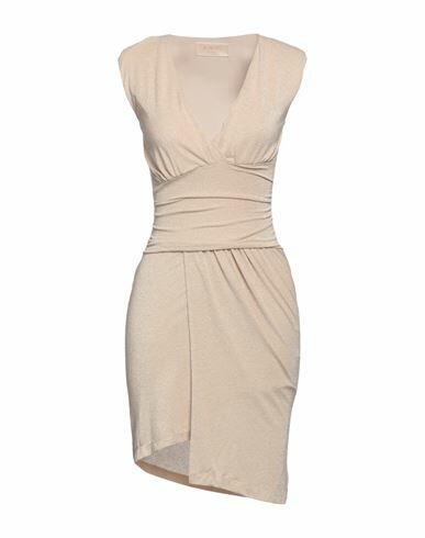 Kaos Jeans Woman Mini dress Beige Viscose, Polyester, Polyamide, Elastane Cover