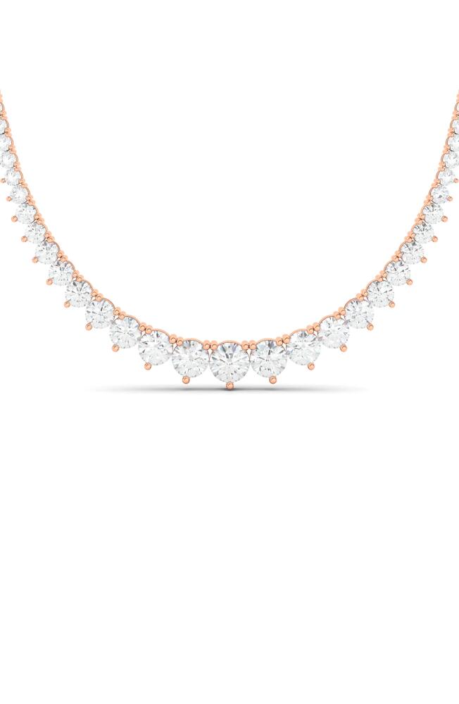 HauteCarat Graduated Lab Created Diamond Necklace in Rose Gold Cover