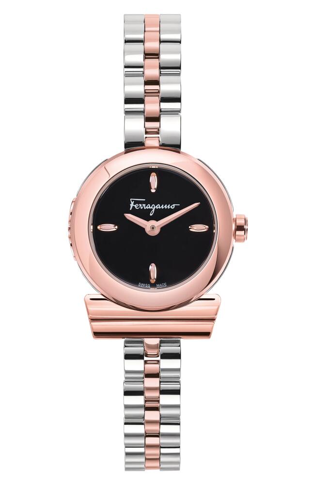 FERRAGAMO Gancio Bracelet Watch, 22.5mm in Two Tone Cover