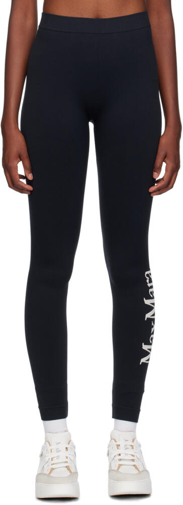 S Max Mara Navy Jacquard Leggings Cover