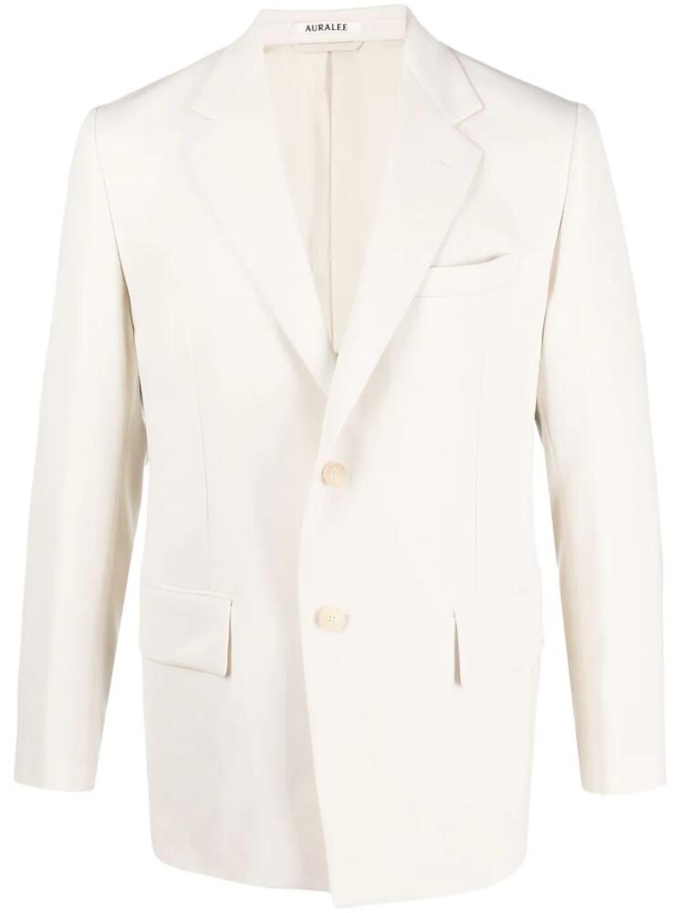 Auralee single-breasted wool blazer - Neutrals Cover