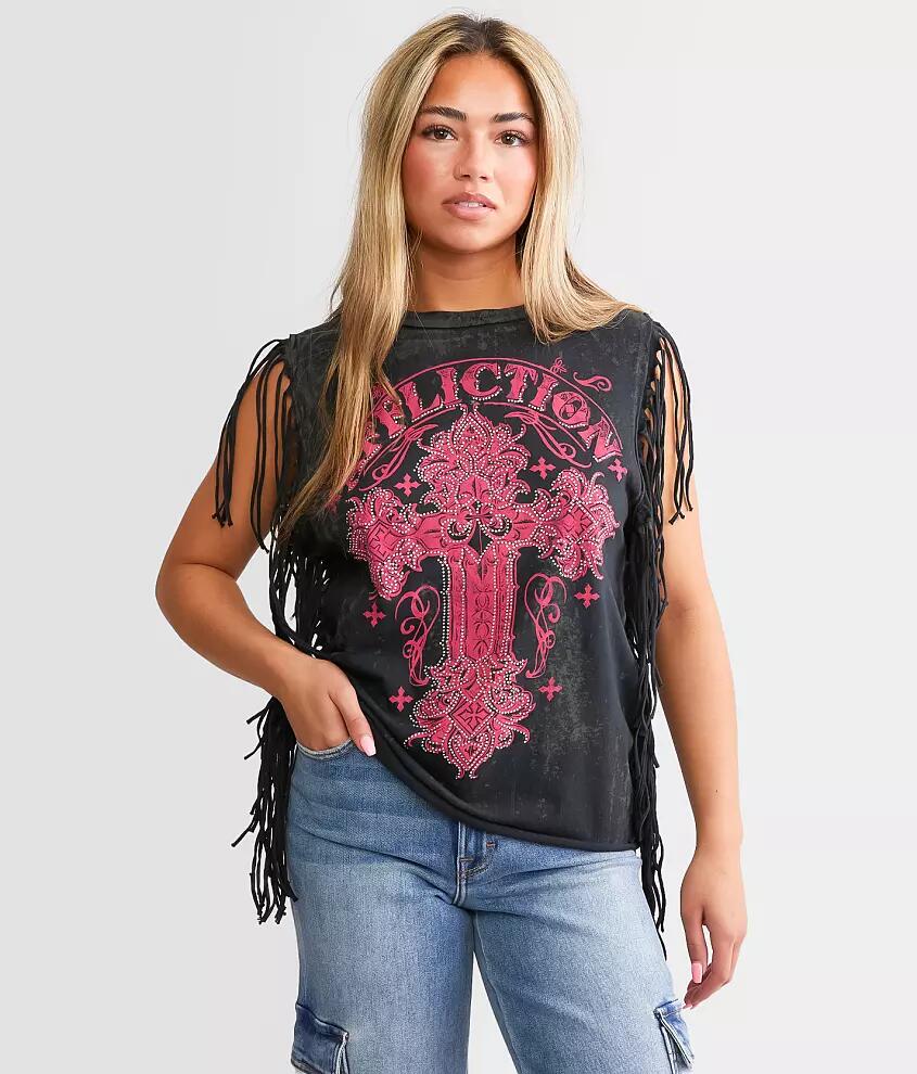 Affliction Versailles Fringe Tank Top Cover