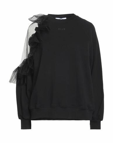 Msgm Woman Sweatshirt Black Cotton Cover