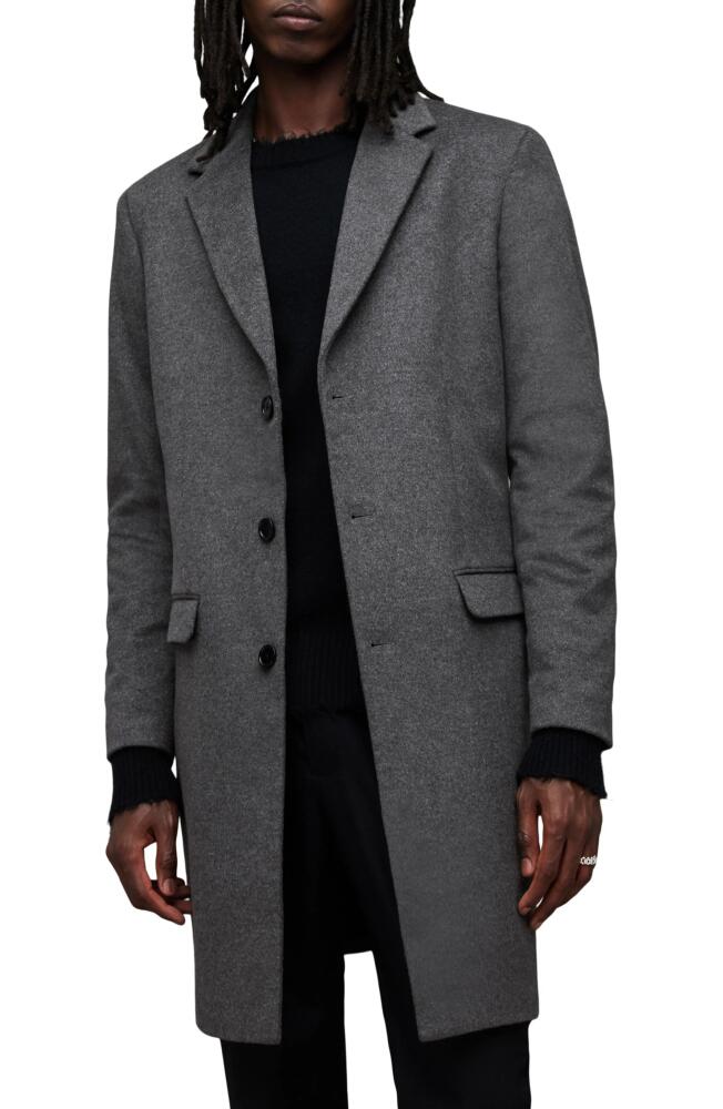 AllSaints Hal Longline Coat in Grey Cover