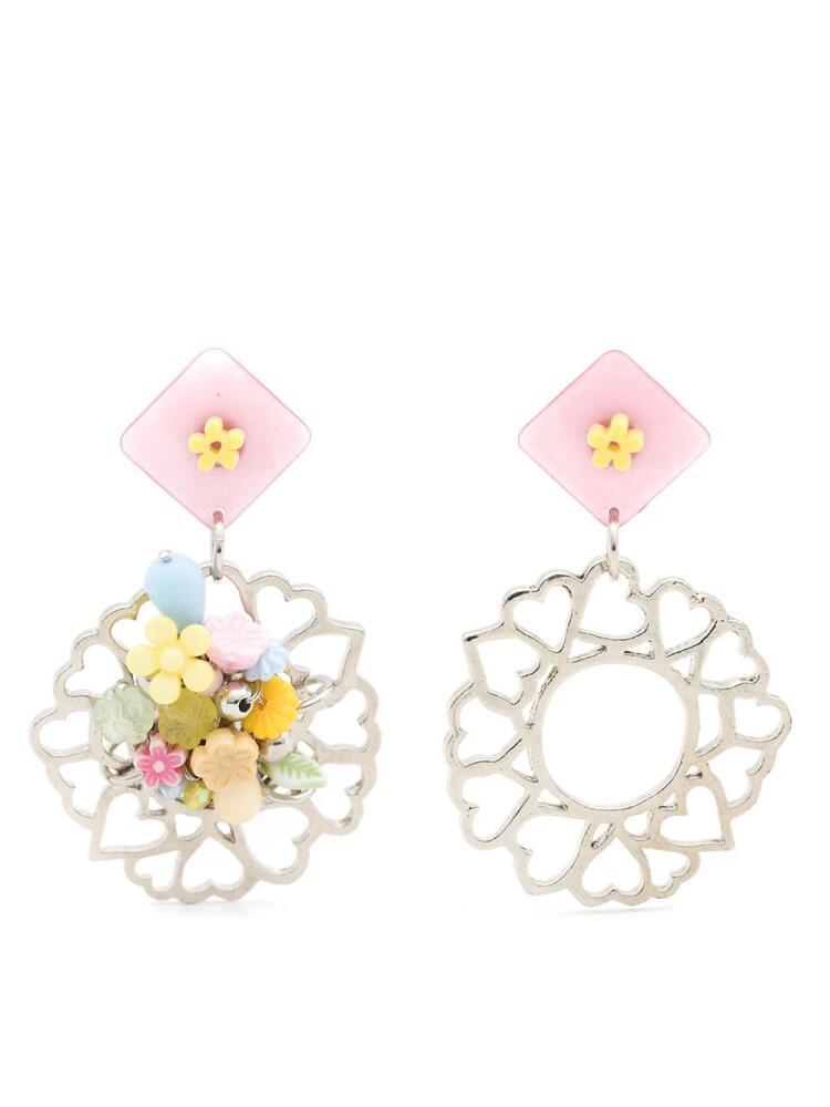 Amir Slama floral-appliqué drop earrings - Silver Cover