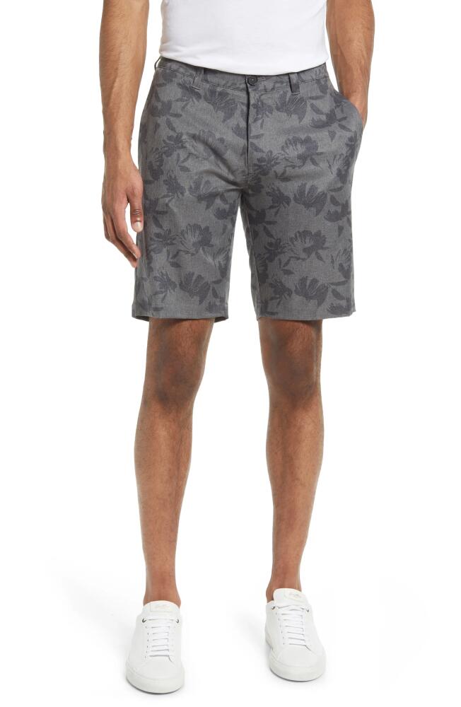 TravisMathew Inlet Stretch Shorts in Heather Grey Pinstripe Cover