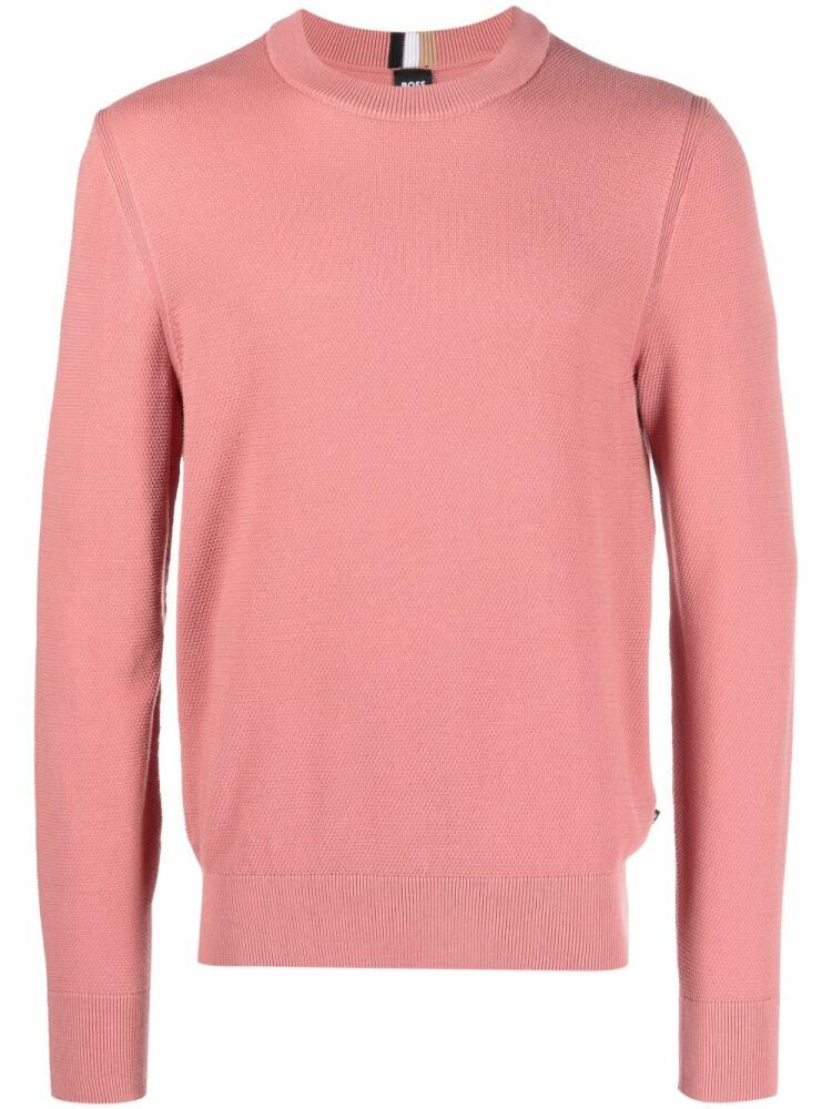 BOSS crew-neck knitted jumper - Pink Cover