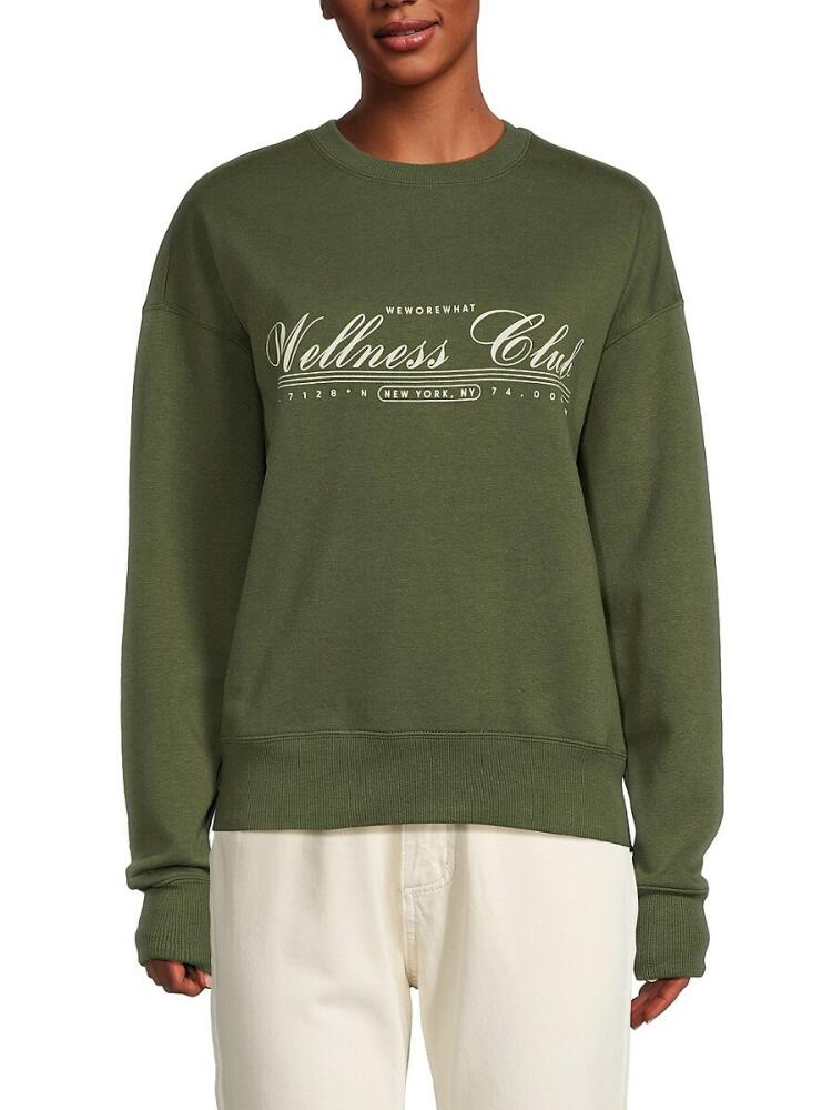 WeWoreWhat Women's Logo Oversized Sweatshirt - Army Green Cover