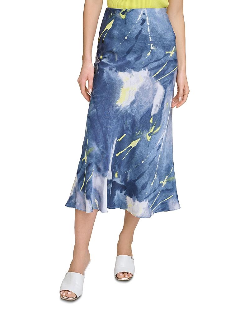 Dkny Printed Satin Midi Skirt Cover