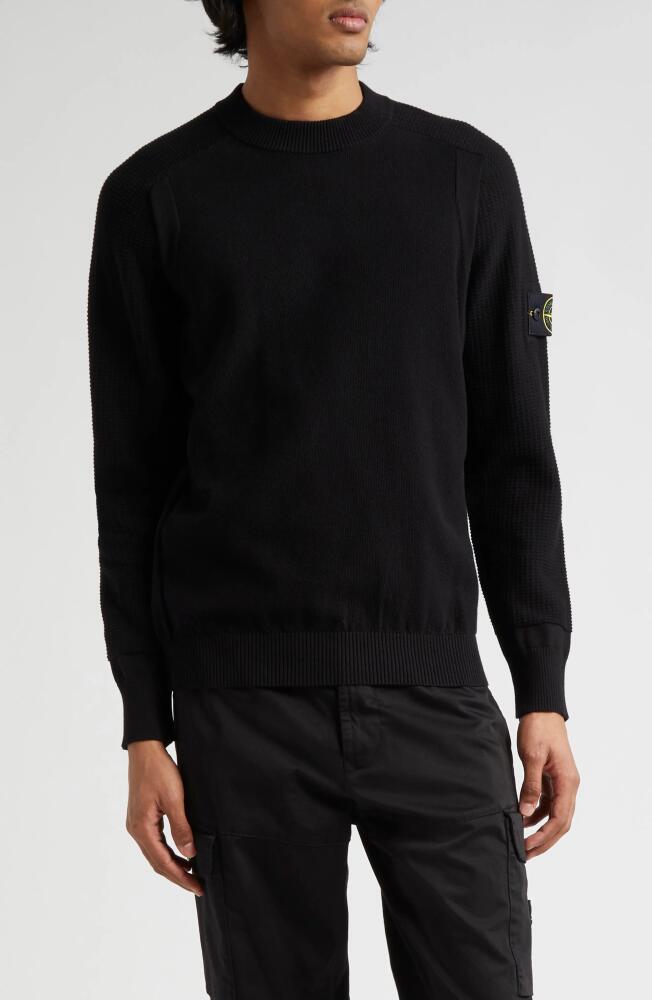 Stone Island Maglia Cotton Crewneck Sweater in Black Cover