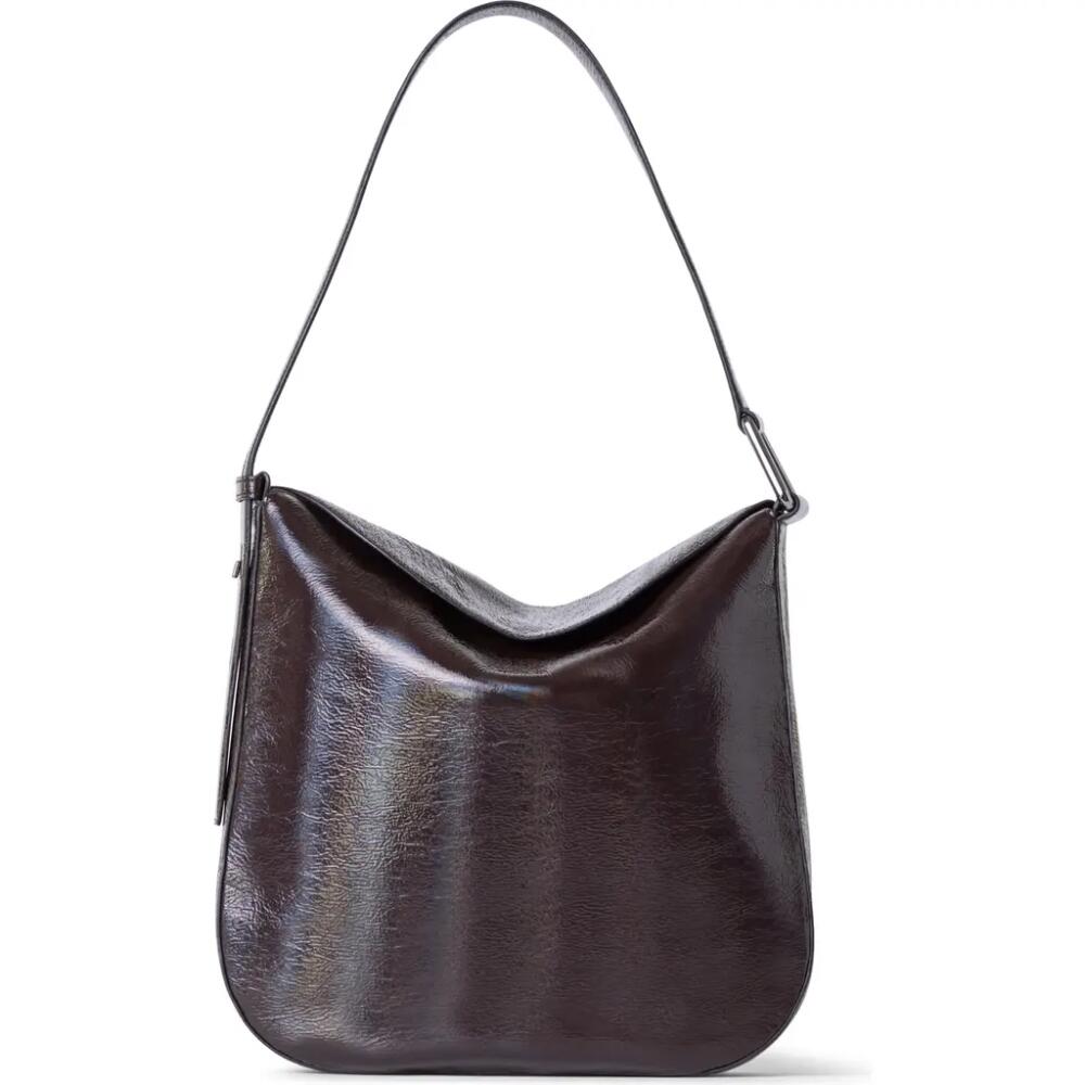 Akris Medium Anna Leather Hobo Bag in Mocca Cover