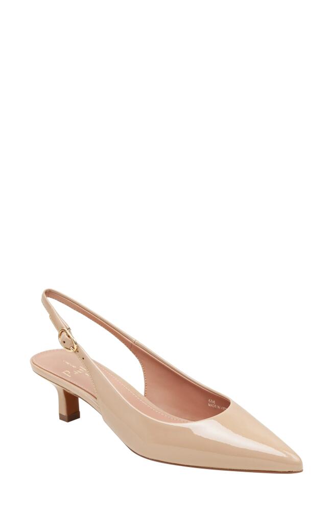 Linea Paolo Cecil Slingback Pointed Toe Kitten Heel Pump in Blush Taupe Cover