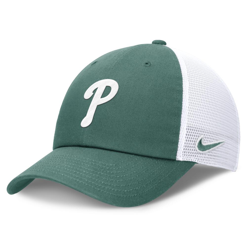 Philadelphia Phillies Bicoastal Club Nike Unisex MLB Trucker Adjustable Hat in Green Cover