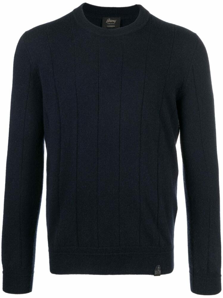 Brioni vertical-pattern cashmere jumper - Blue Cover