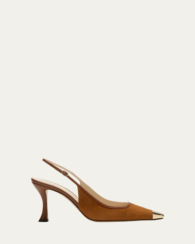 Alexandre Birman Olivia Suede Cap-Toe Slingback Pumps Cover