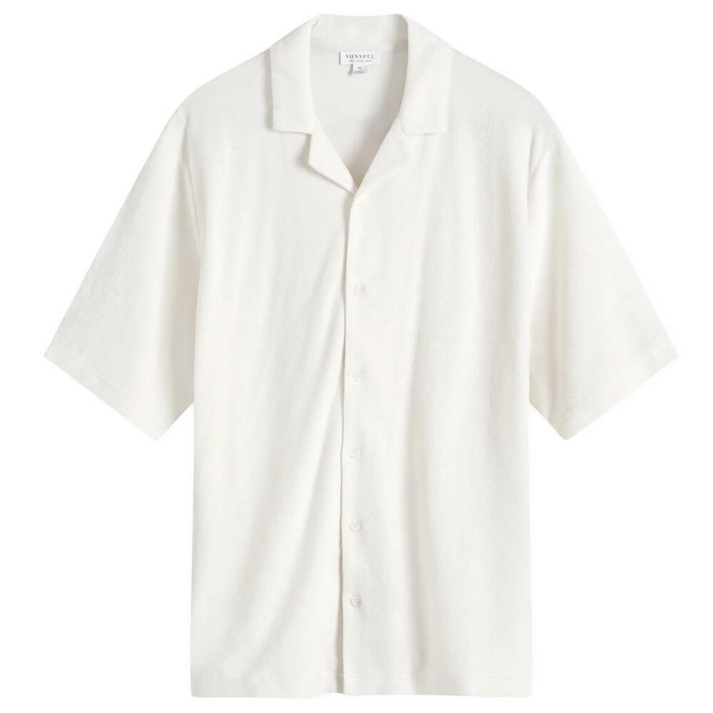 Sunspel Men's Towelling Vacation Shirt in Undyed Cover