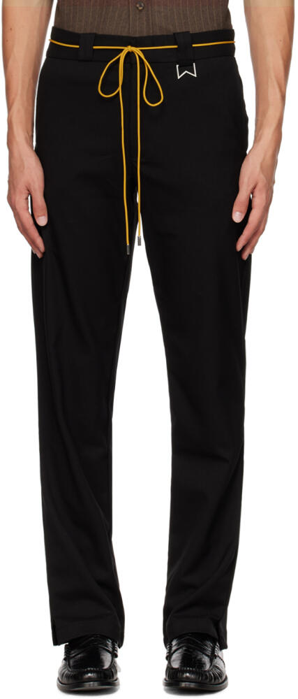 Rhude Black Drawstring Trousers Cover