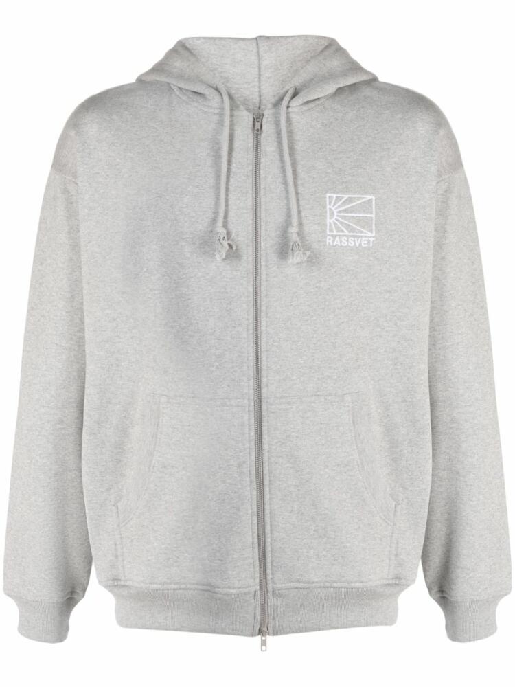 RASSVET logo-embroidered jersey-knit hooded jacket - Grey Cover