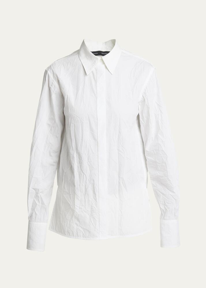 Proenza Schouler Allen Button Down Crinkled Cotton Shirt Cover